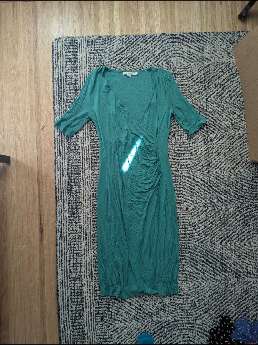 Women's Teal Wrap-Style Midi Dress